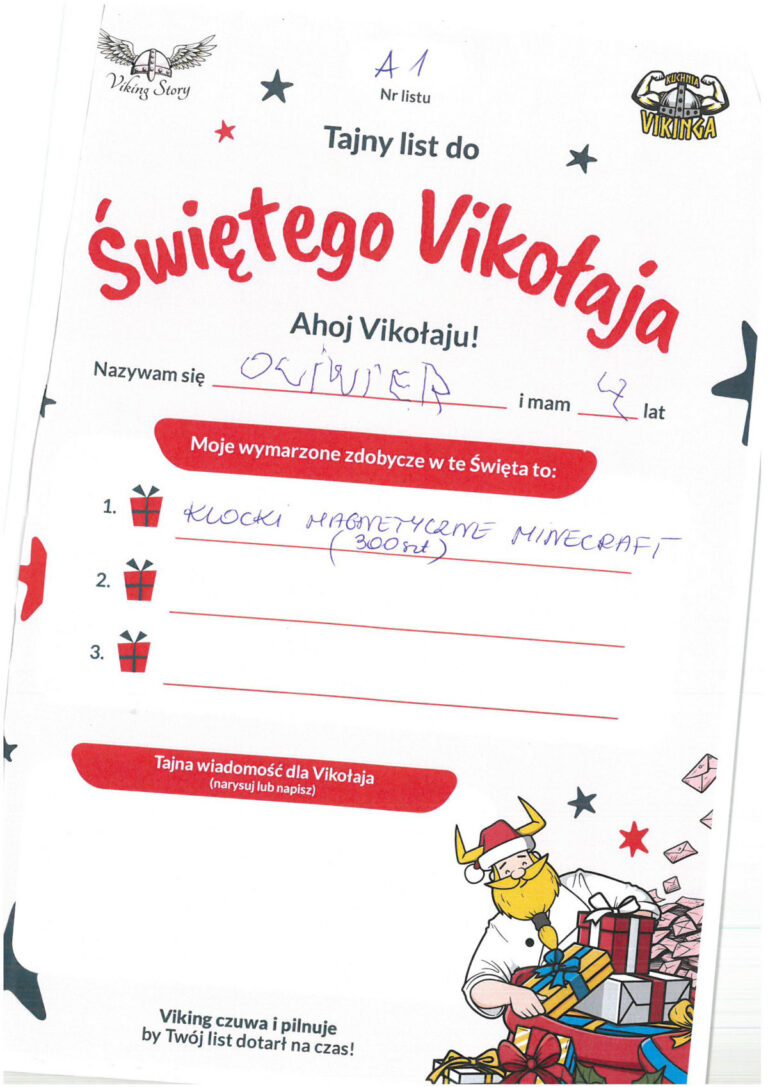 Oliwier, 4 lat, nr listu A1