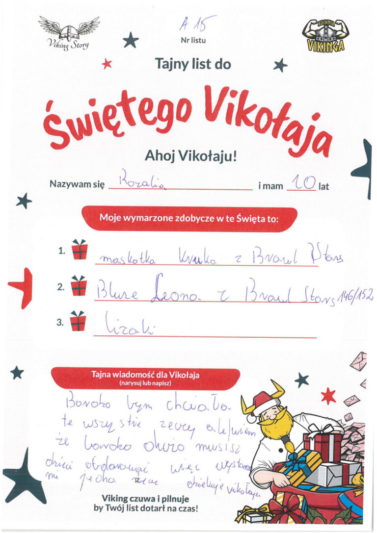 Rozalia, 10 lat, nr listu A15