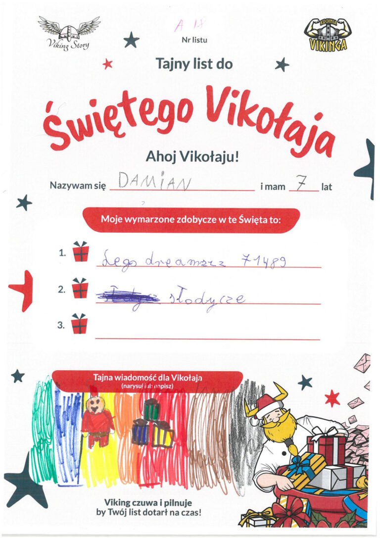 Damian, 7 lat, nr listu A18