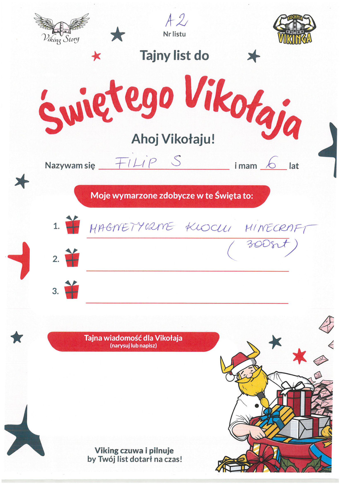 Filip, 6 lat, nr listu A2