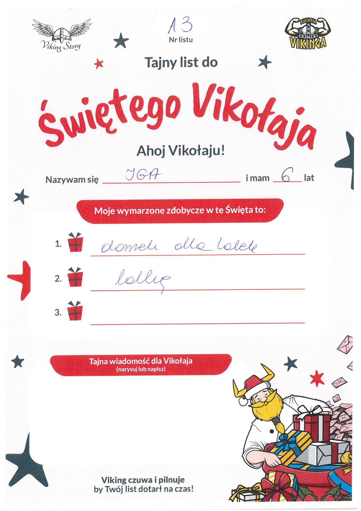 Iga, 6 lat, nr listu A3