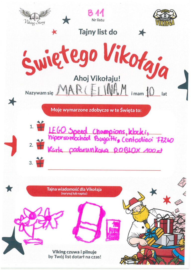 Marcelina, 10 lat, nr listu B11