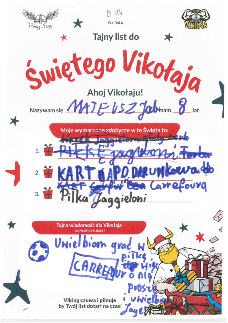 Mateusz, 8 lat, nr listu B14