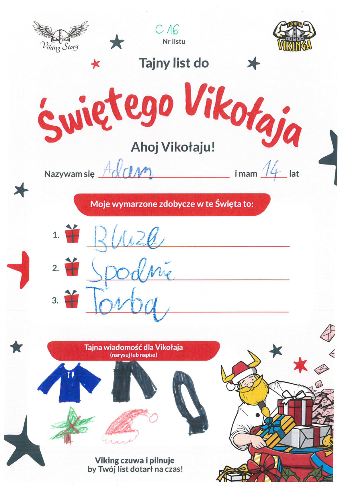 Adam, 14 lat, nr listu C16