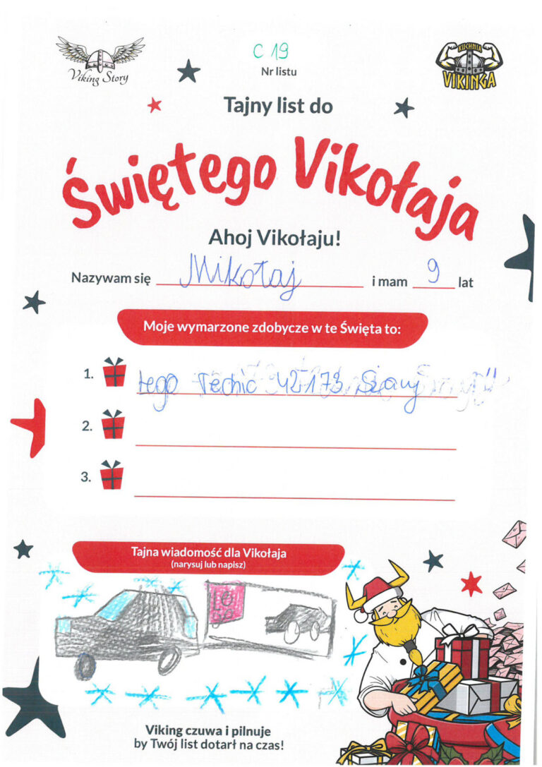 Mikołaj, 9 lat, nr listu C19