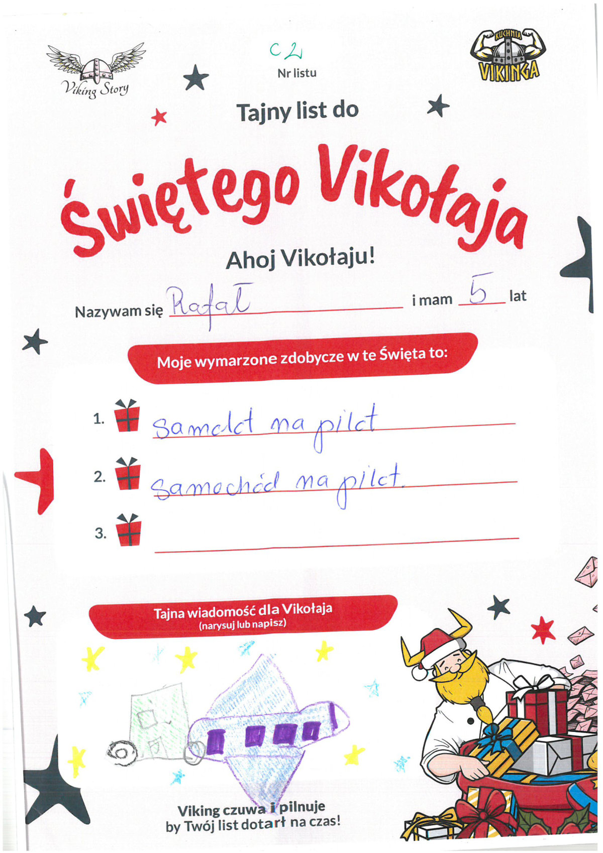 Rafał, 5 lat, nr listu C2