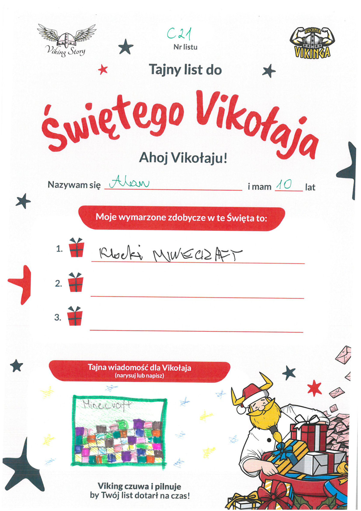 Alan, 10 lat, nr listu C21