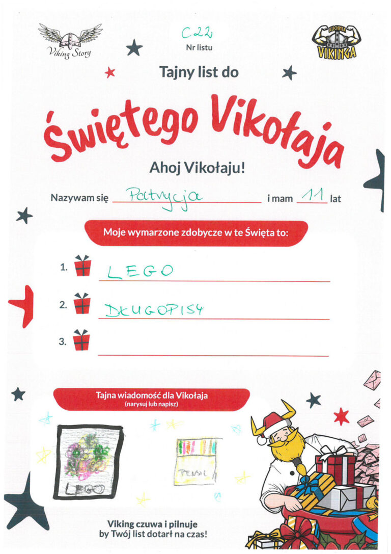 Patrycja, 11 lat, nr listu C22