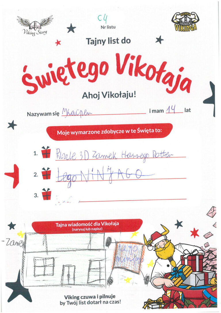 Kacper, 14 lat, nr listu C4