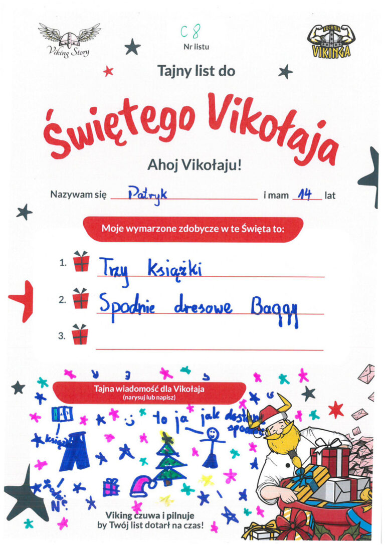 Patryk, 14 lat, nr listu C8