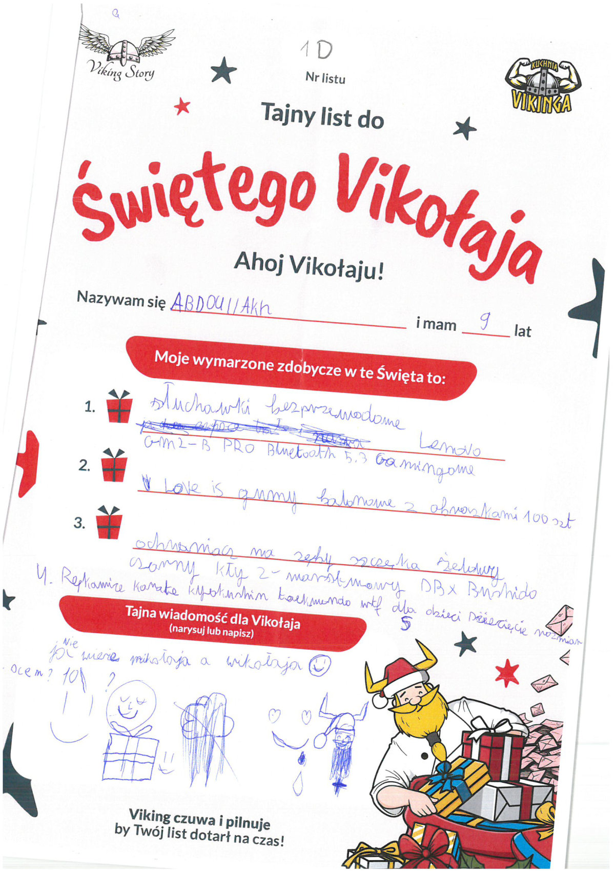 ABDOUIIAKH, 9 lat, nr listu D1