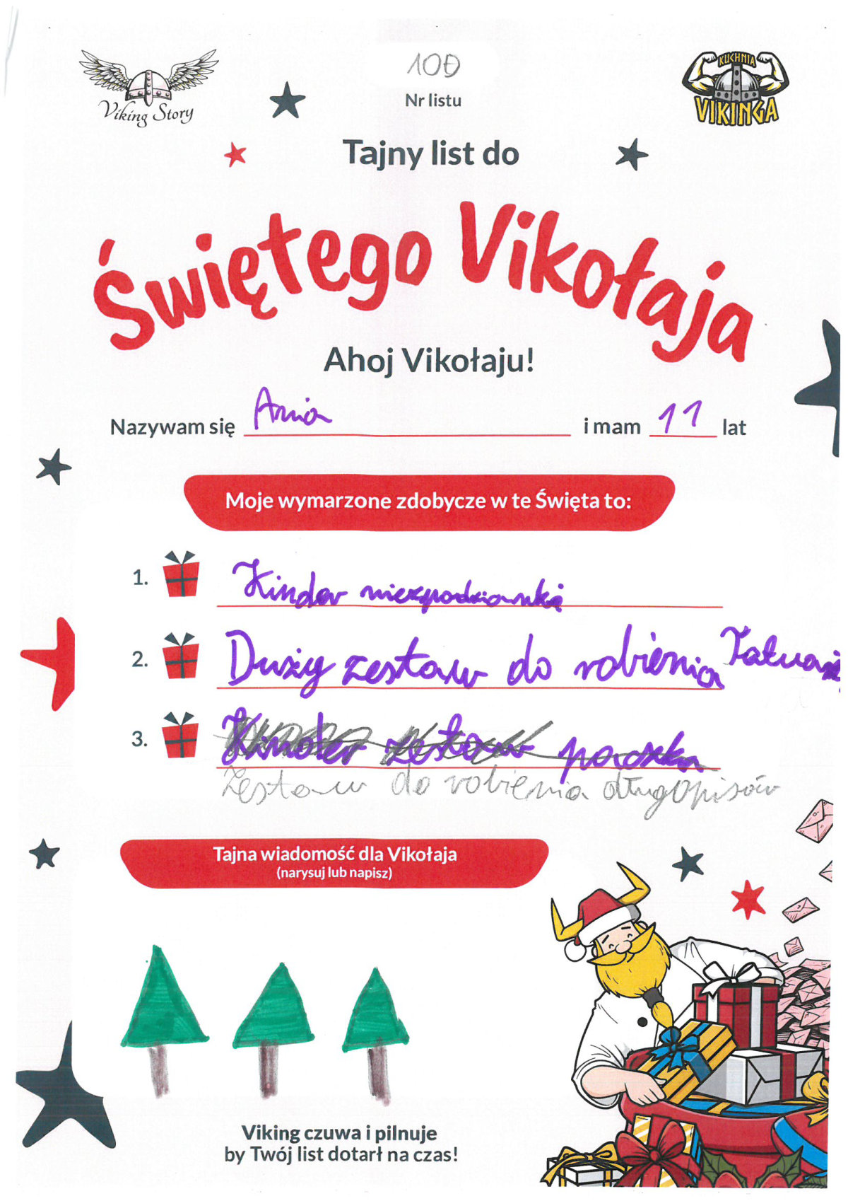 Ania, 11 lat, nr listu D10