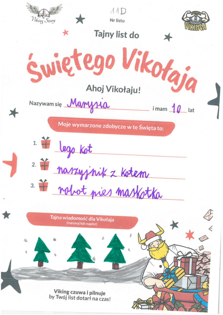 Marysia, 10 lat, nr listu D11