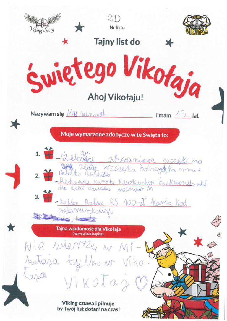 Muhamed, 13 lat, nr listu D2