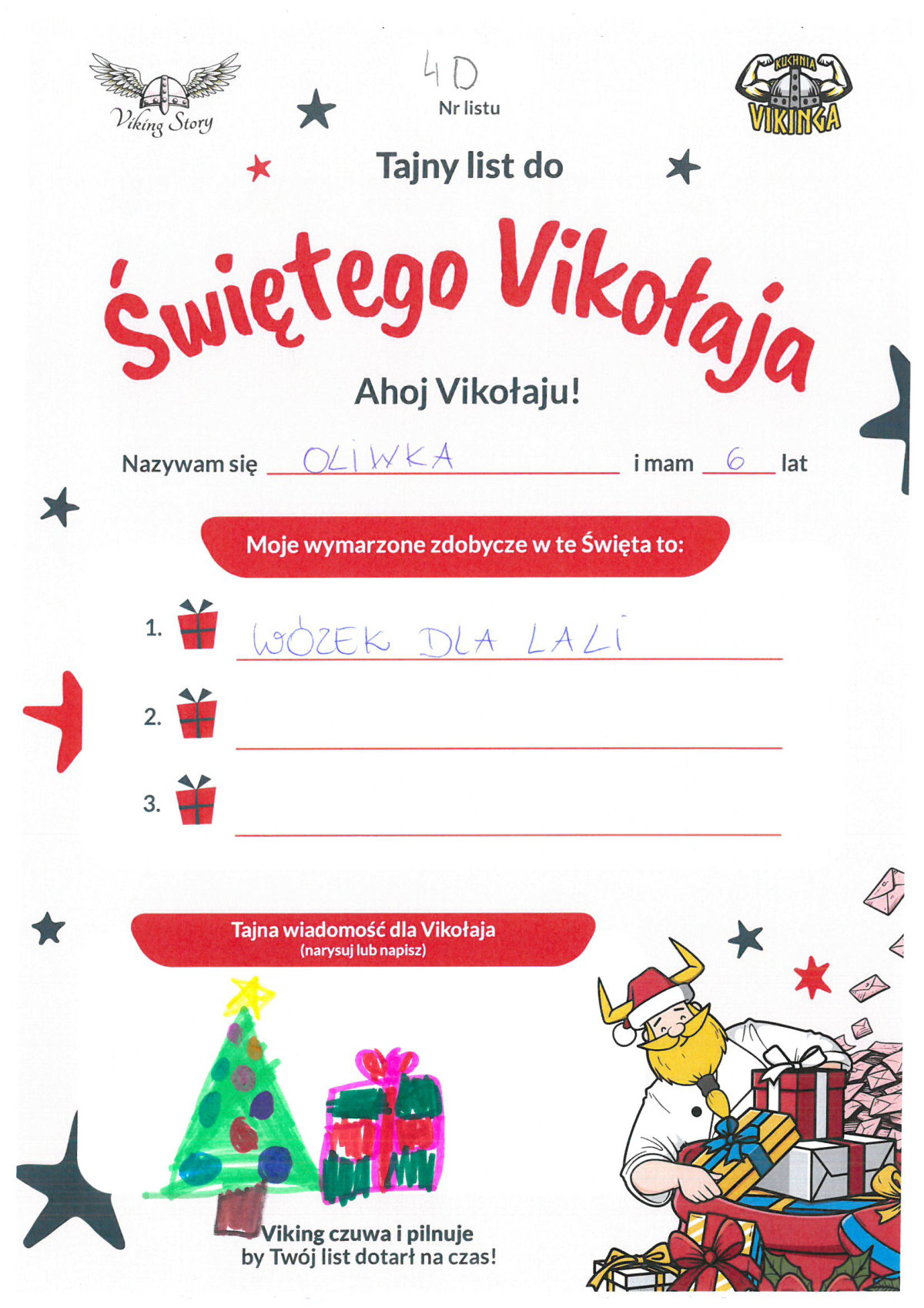 Oliwka, 6 lat, nr listu D4