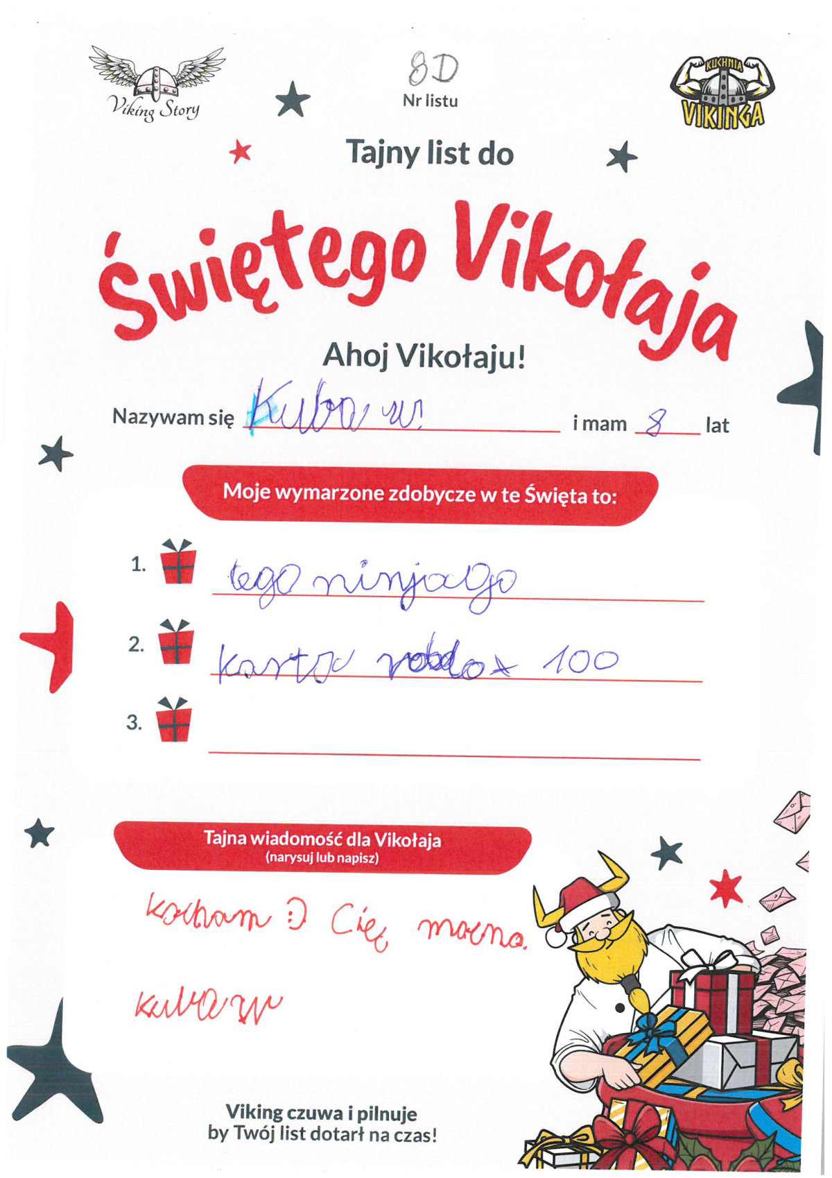 Kuba, 8 lat, nr listu D8