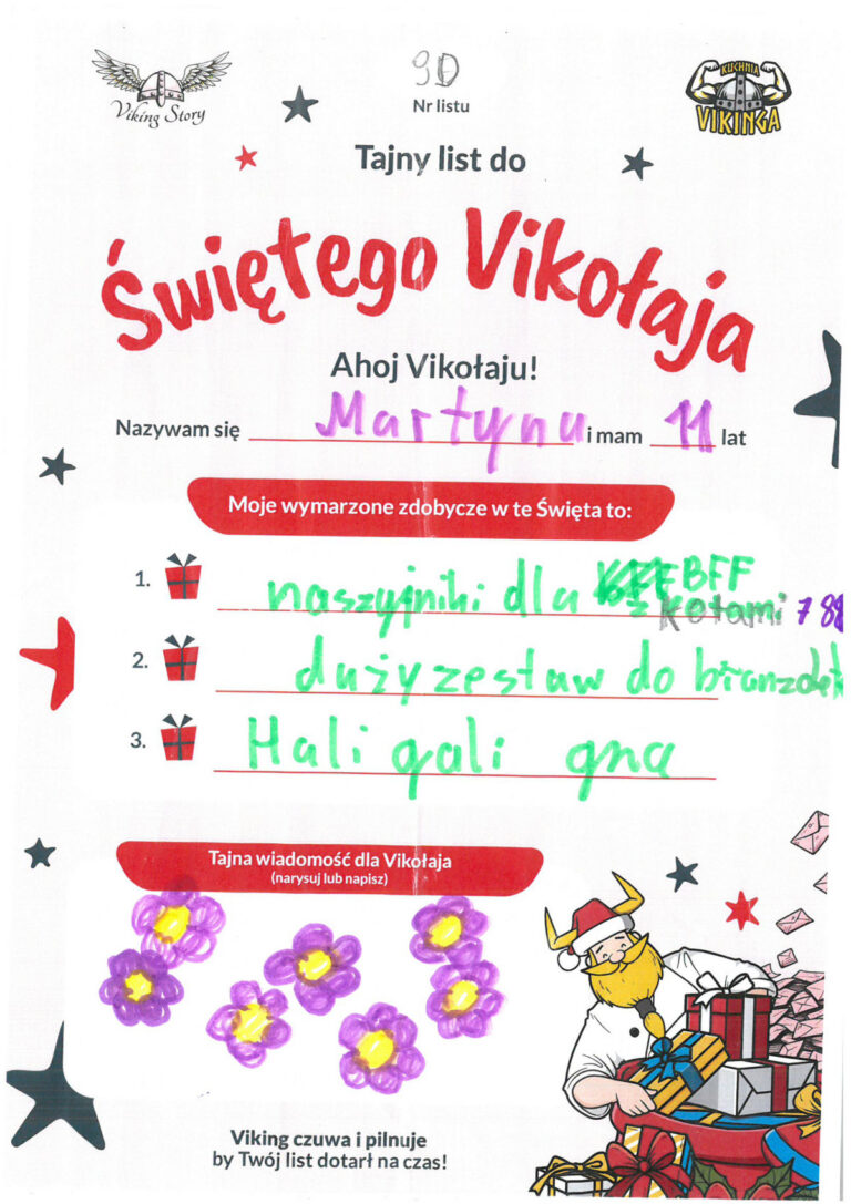 Martyna, 11 lat, nr listu D9