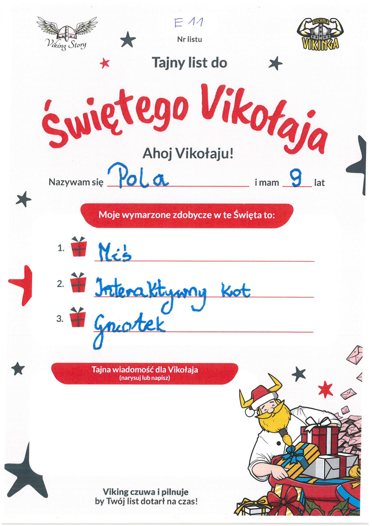 Pola, 9 lat, nr listu E11