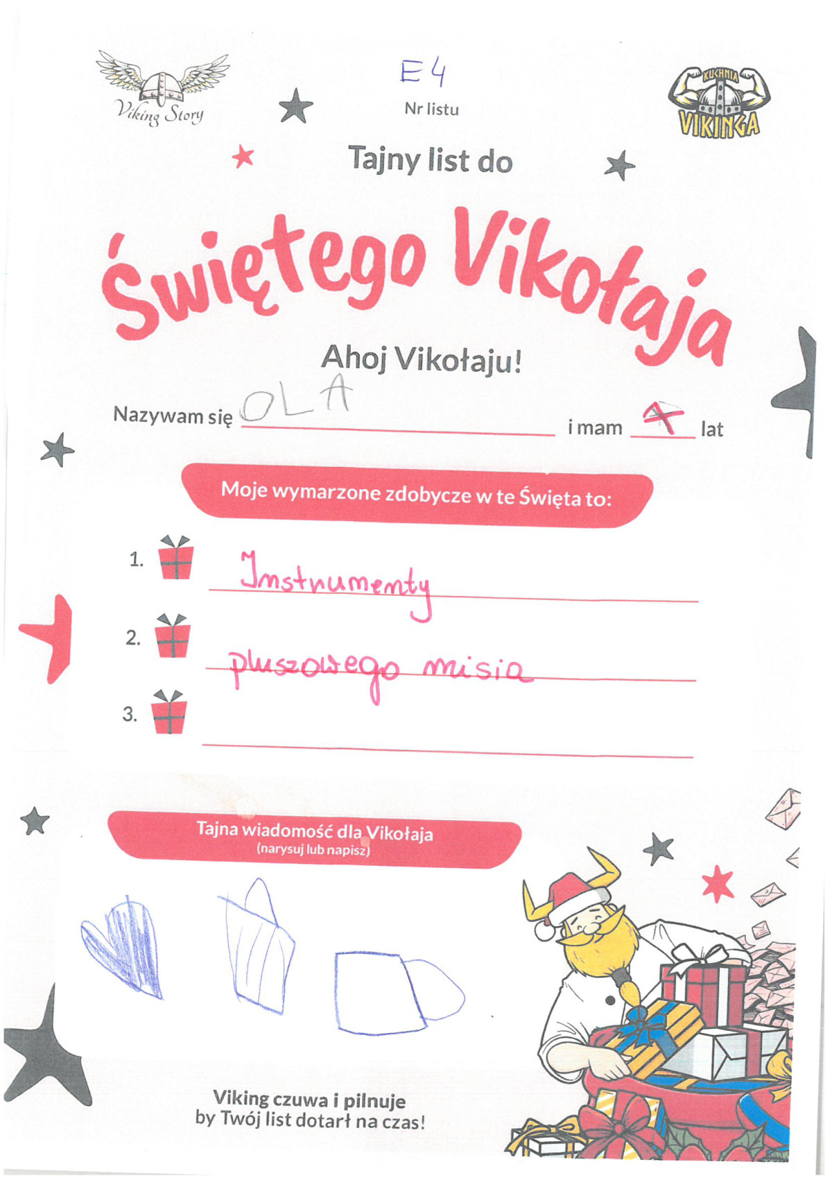Ola, 7 lat, nr listu E4