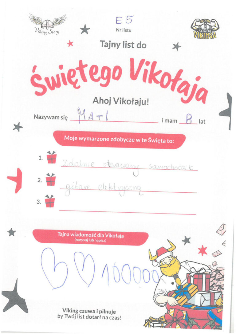 Mati, 8 lat, nr listu E5