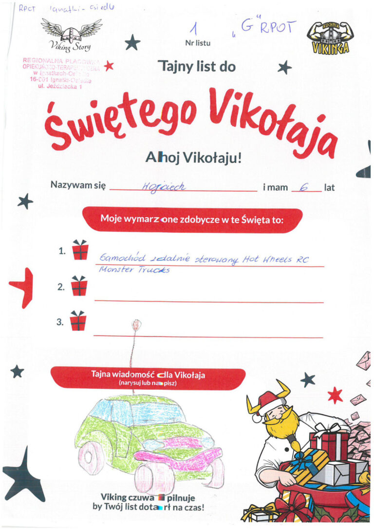 Wojciech, 6 lat, nr listu G1