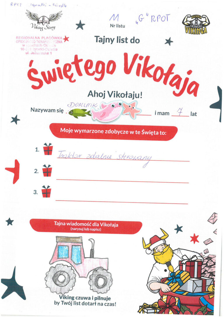 Dominik, 7 lat, nr listu G11