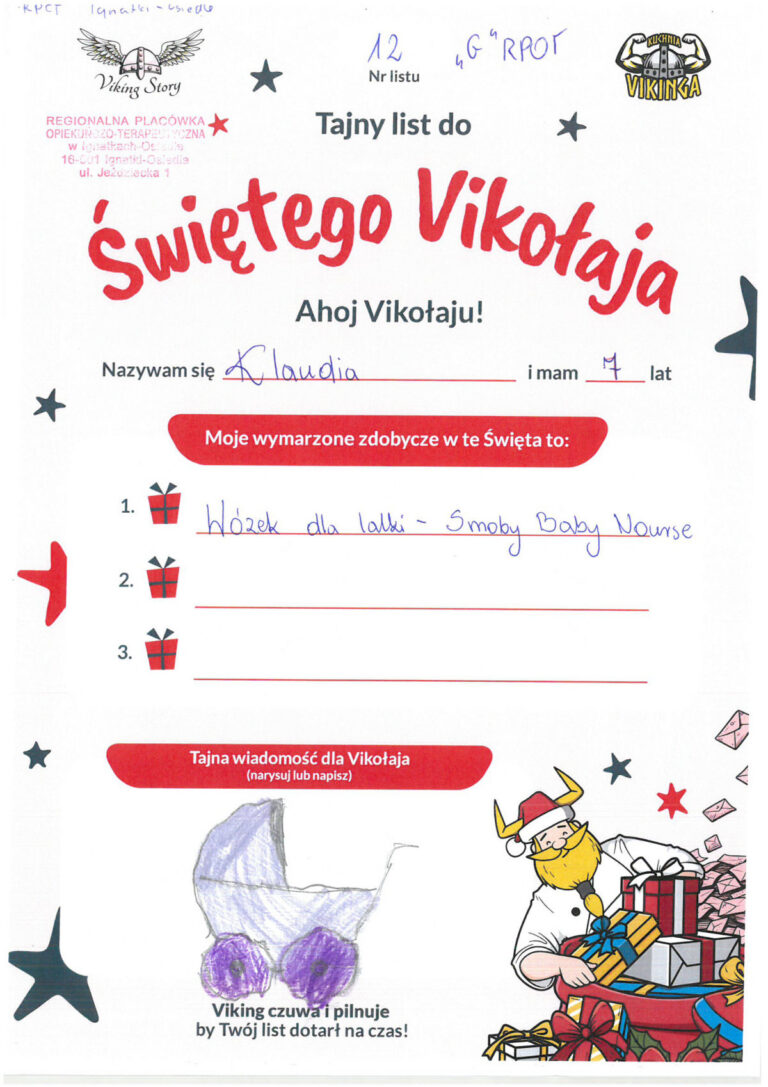 Klaudia, 7 lat, nr listu G12