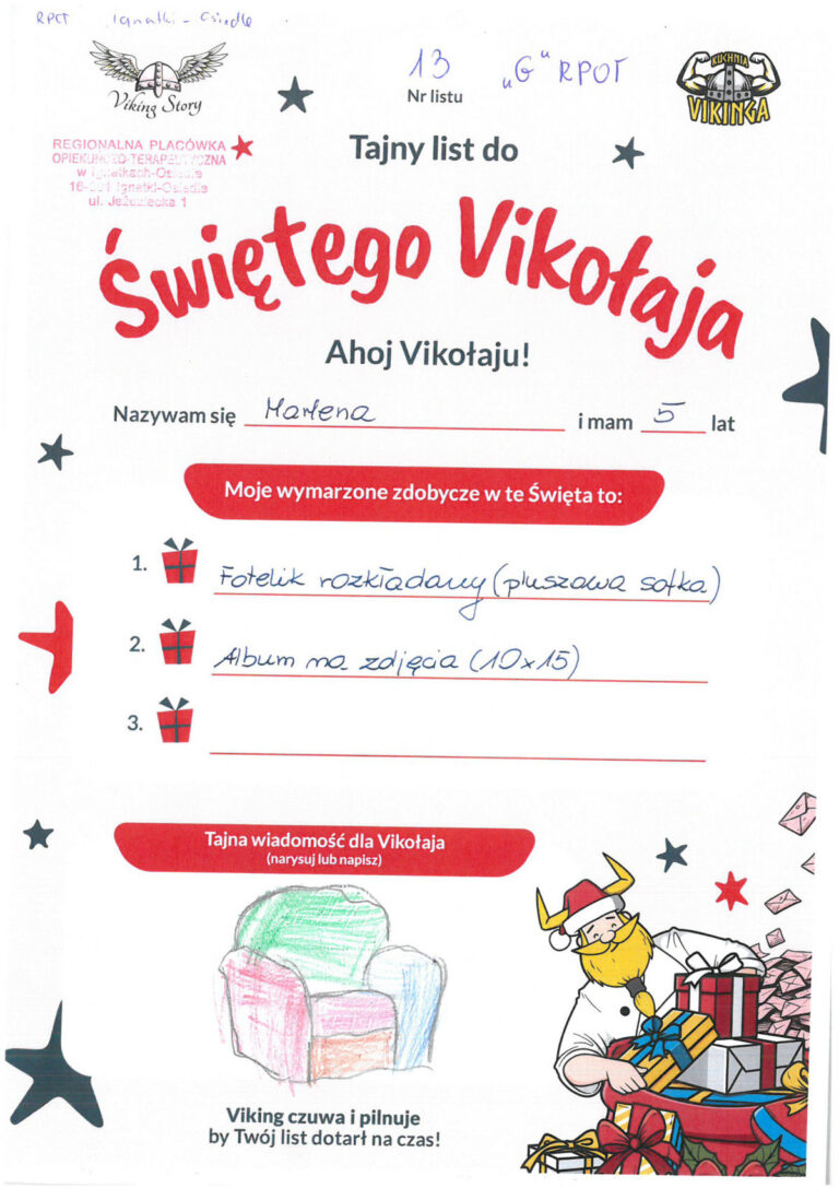 Marlena, 5 lat, nr listu G13