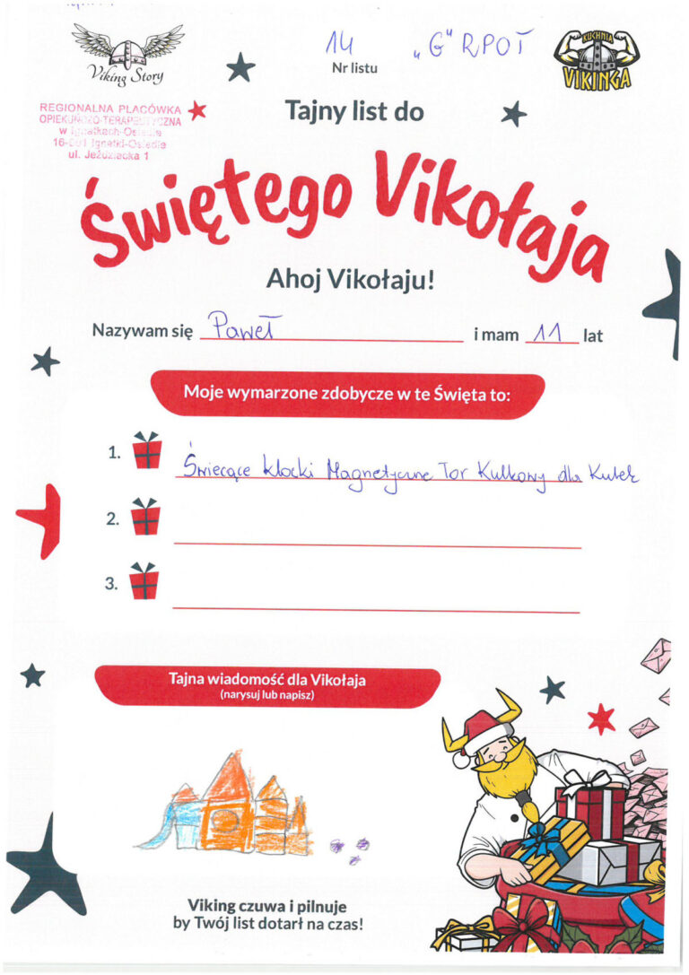 Paweł, 11 lat, nr listu G14