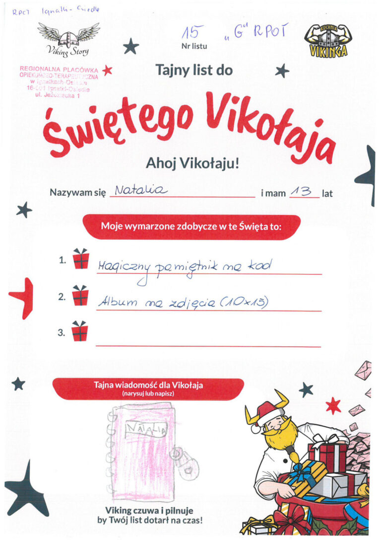 Natalia, 13 lat, nr listu G15