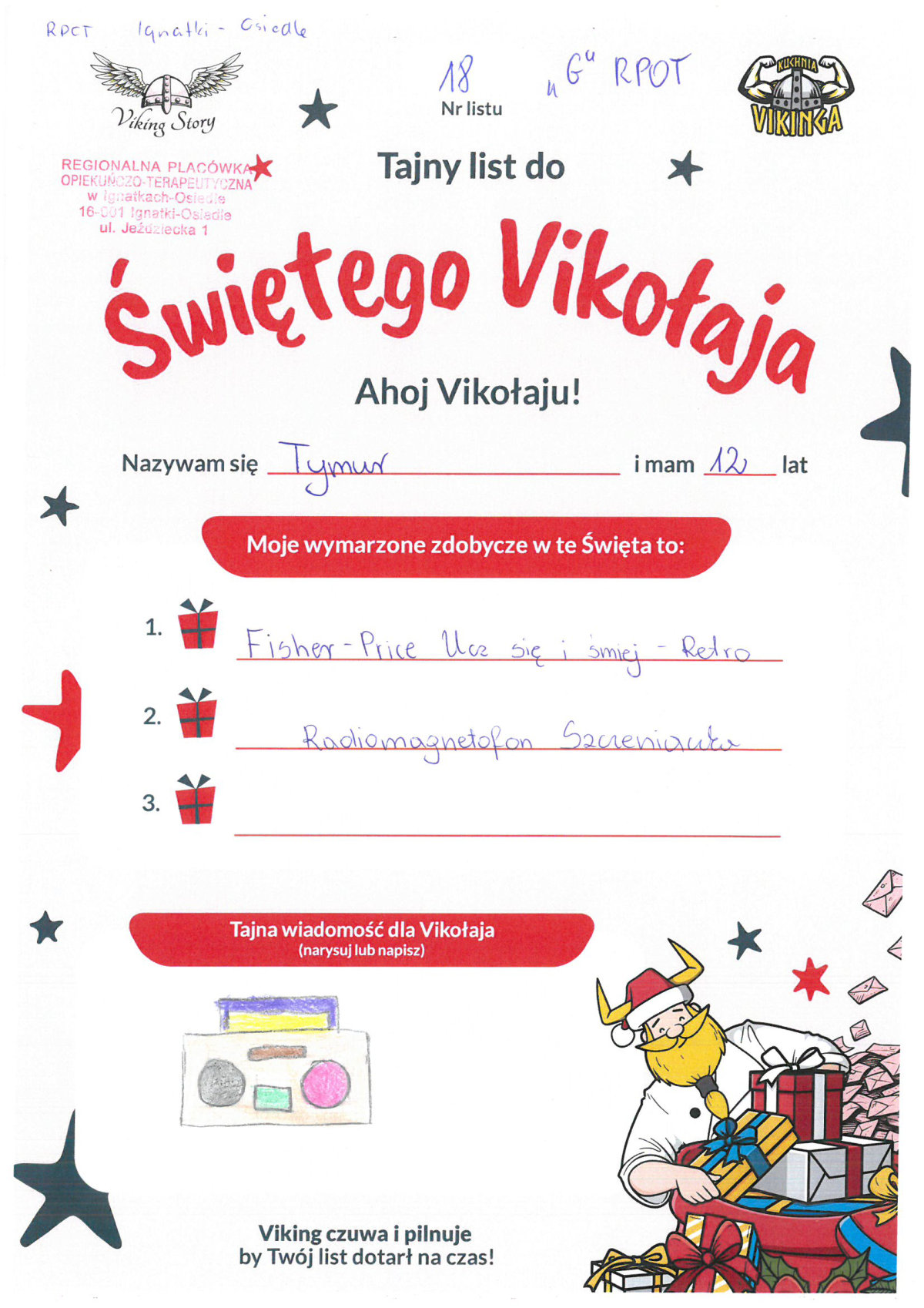 Tymur, 12 lat, nr listu G18