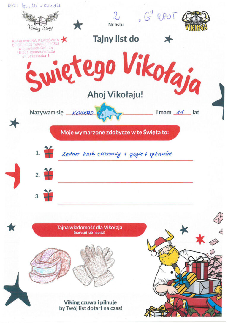 Konrad, 11 lat, nr listu G2