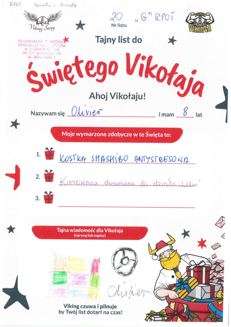 Olivier, 8 lat, nr listu G20