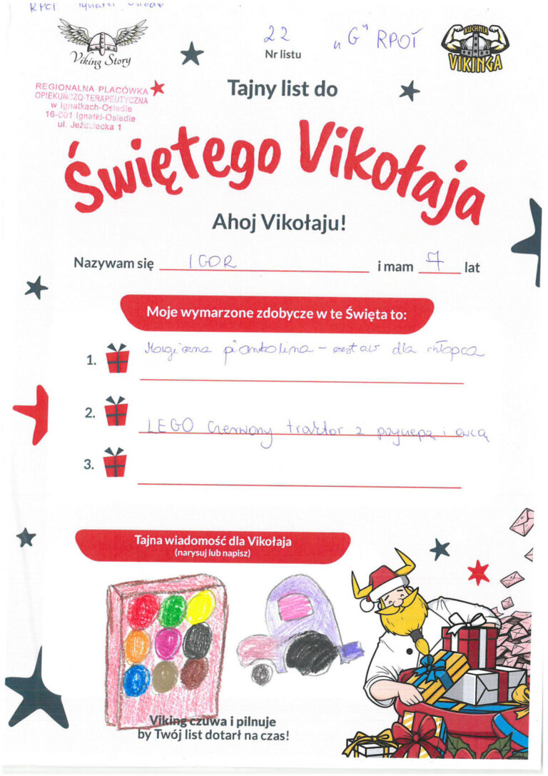 Igor, 7 lat, nr listu G22