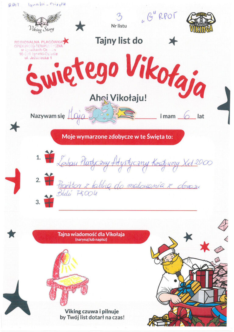 Maja, 6 lat, nr listu G3