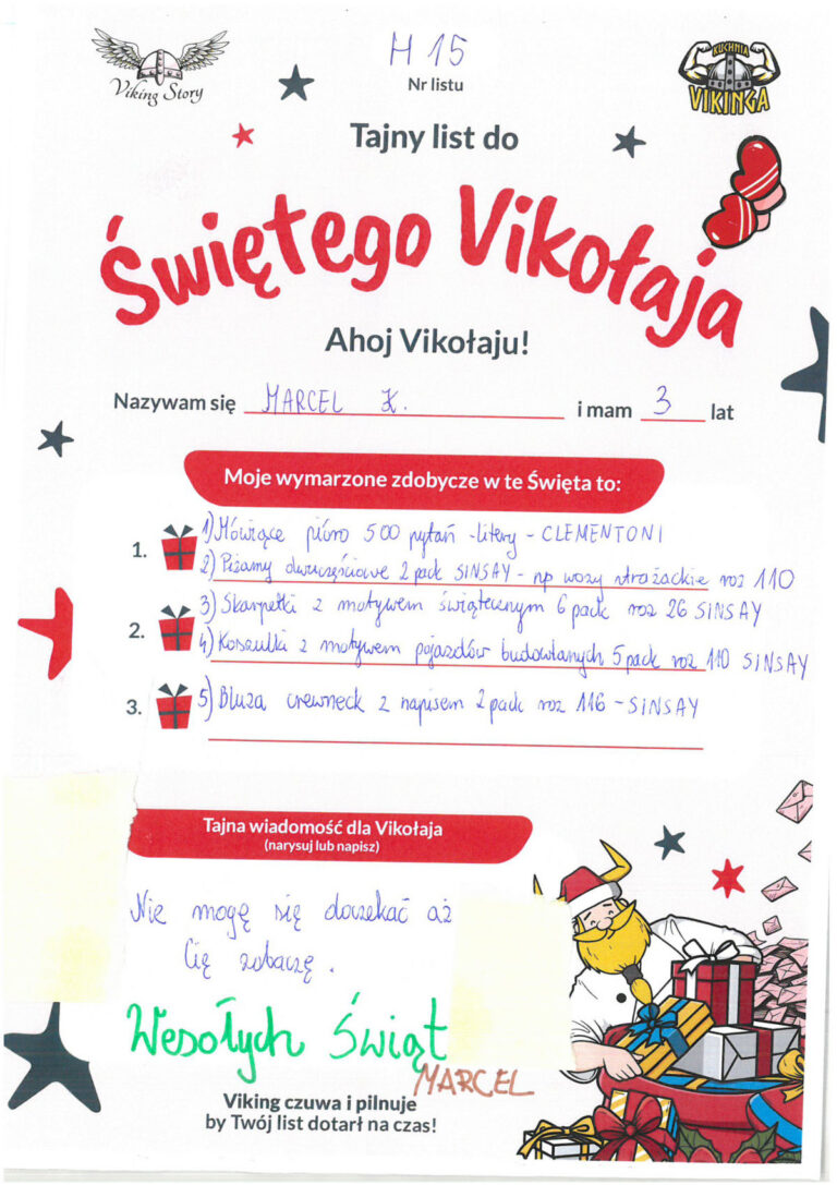 Marcel, 3 lat, nr listu H15