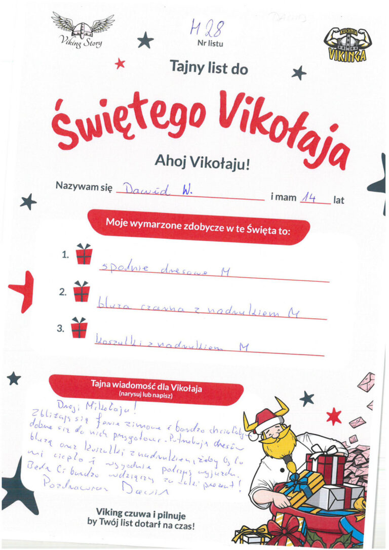 Dawid, 14 lat, nr listu H28