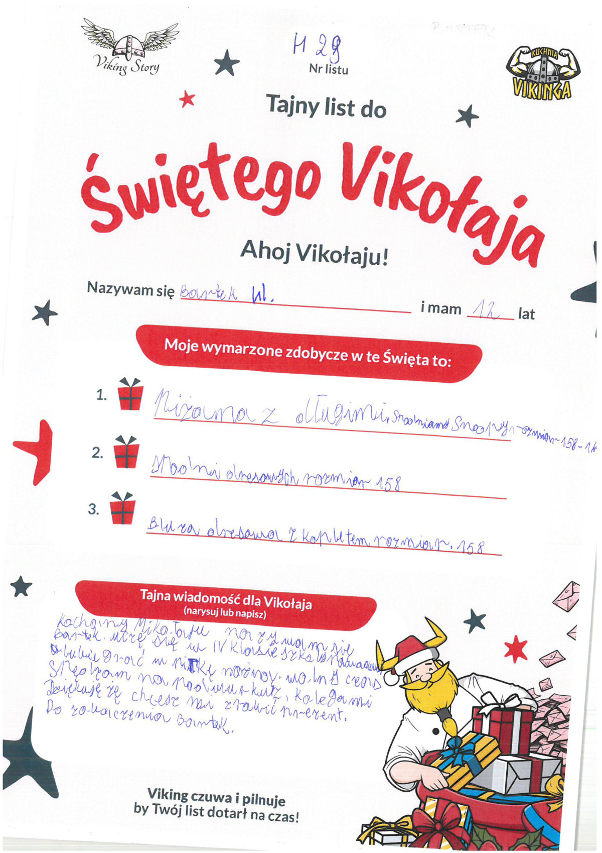 Bartek, 12 lat, nr listu H29