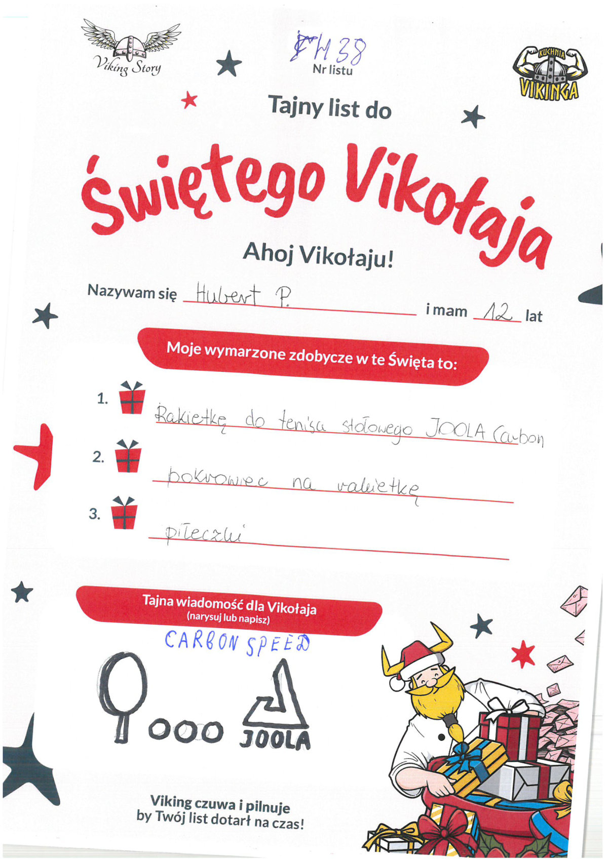 Hubert, 12 lat, nr listu H38