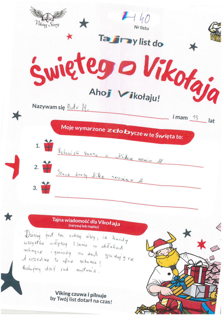 Piotr, 15 lat, nr listu H40