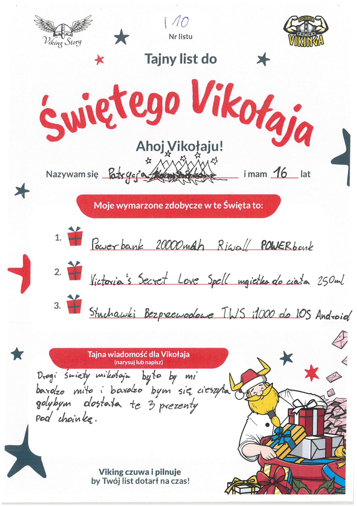 Patrycja, 16 lat, nr listu I10