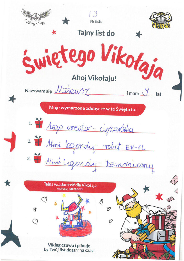 Mateusz, 9 lat, nr listu I3