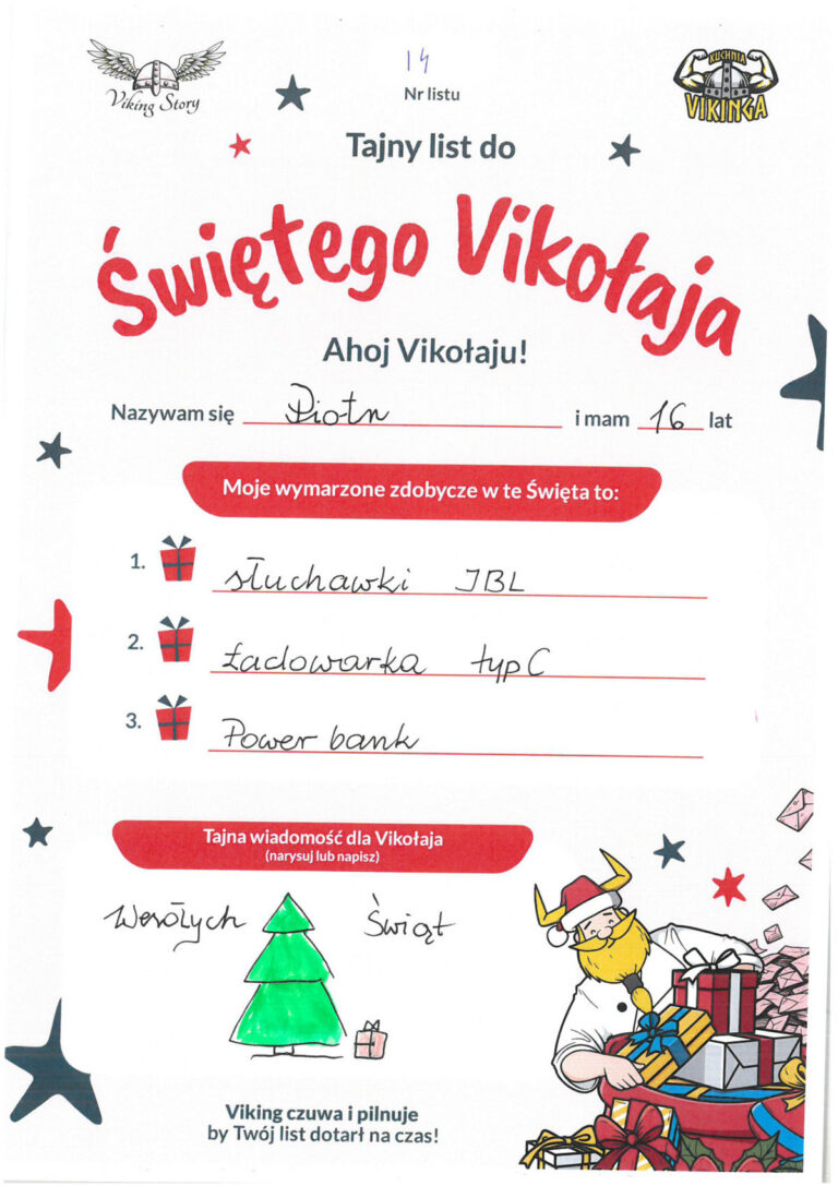 Piotr, 16 lat, nr listu I4