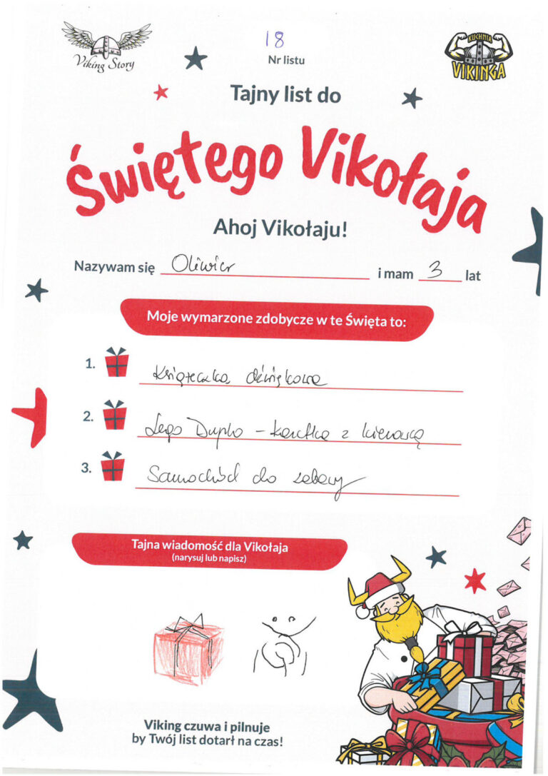 Oliwier, 3 lat, nr listu I8