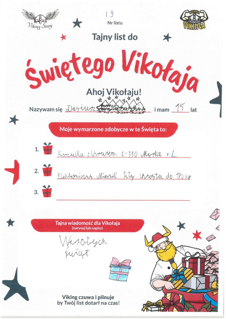 Dariusz, 15 lat, nr listu I9