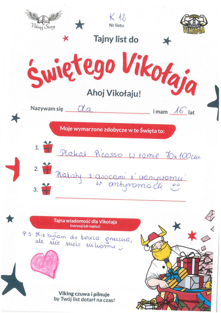 Ola, 16 lat, nr listu K12