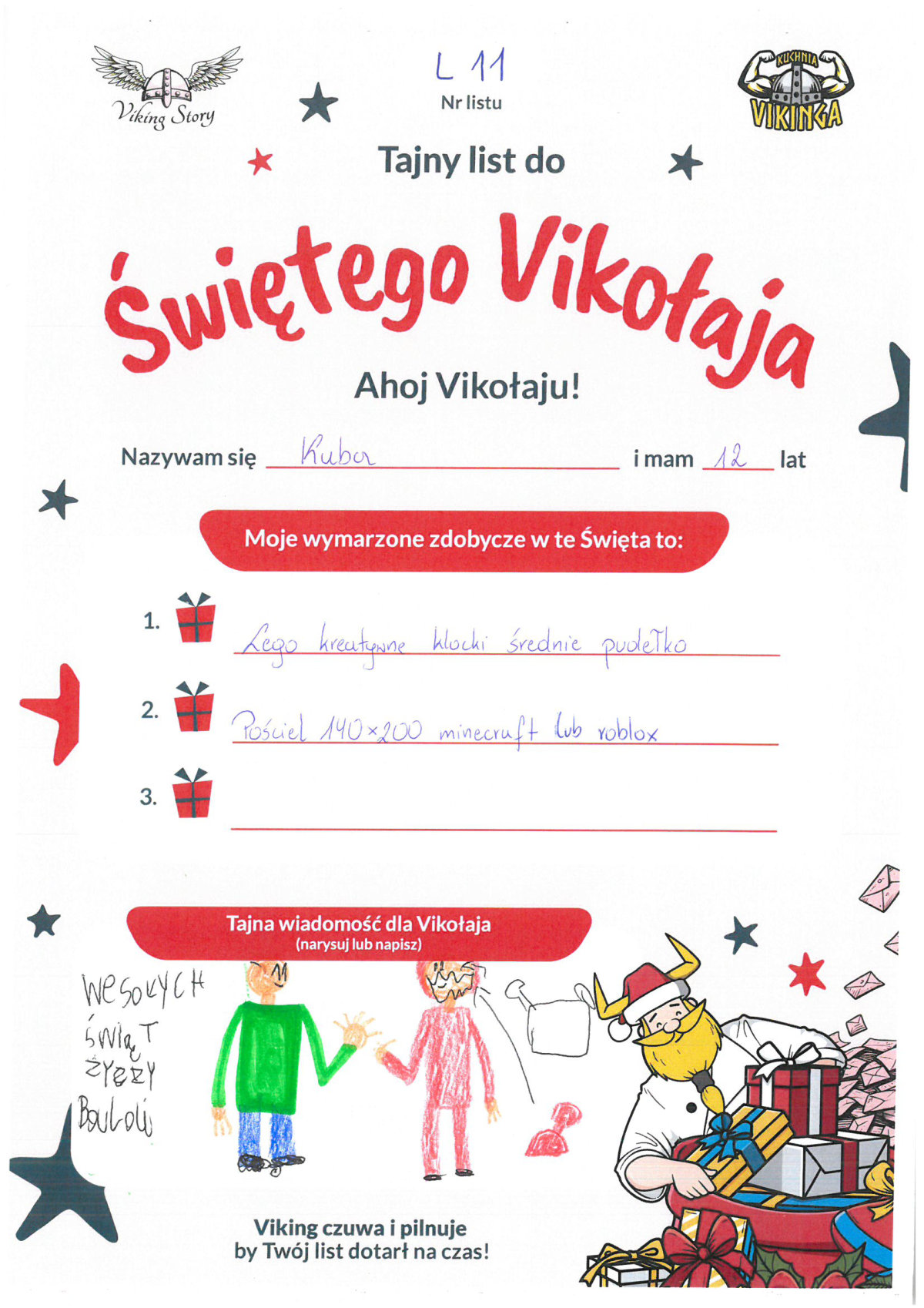 Kuba, 12 lat, nr listu L11