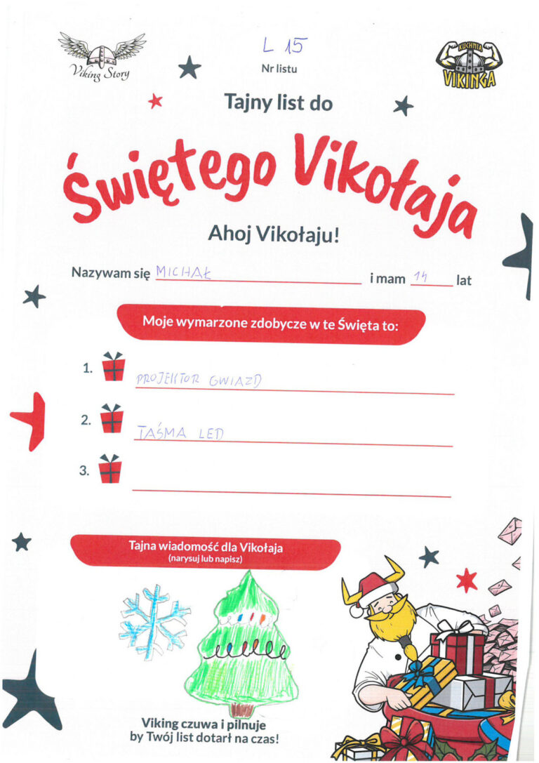 Michał, 14 lat, nr listu L15