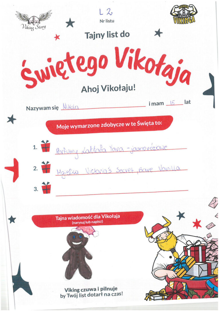 Nikola, 15 lat, nr listu L2