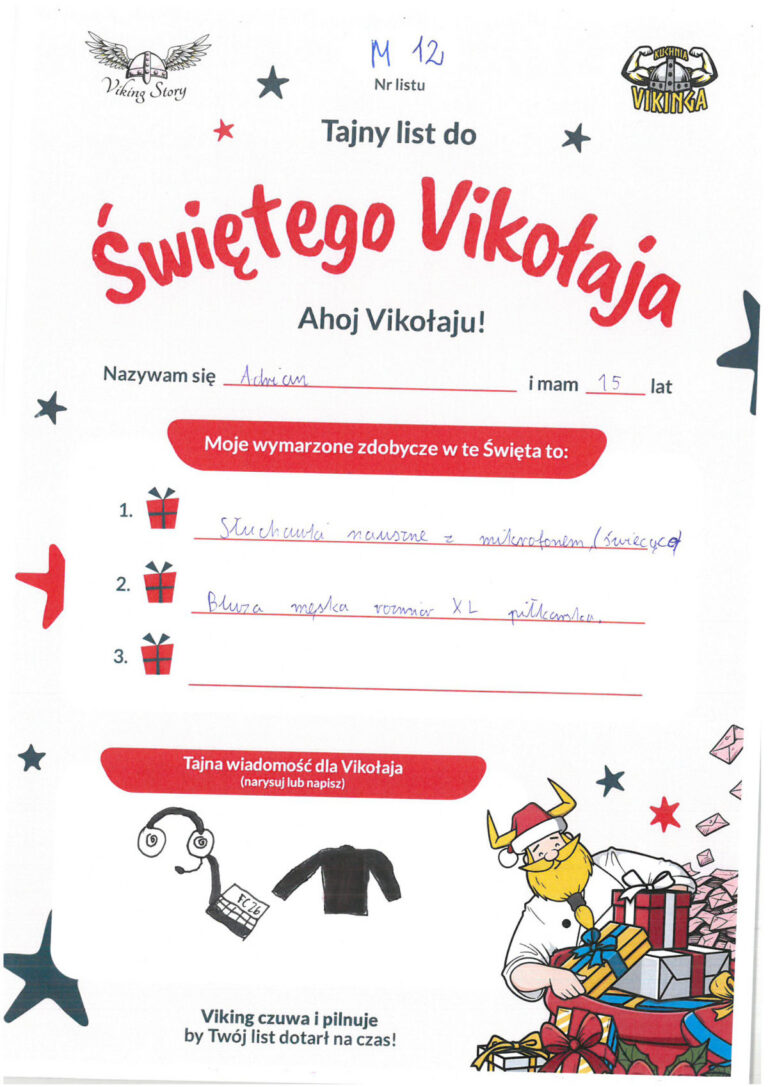 Adrian, 15 lat, nr listu M12